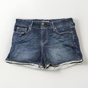 Levis Denizen Jean Shorts Womens 6 Blue Denim Cuffed Double Button Mid Rise 32x4
